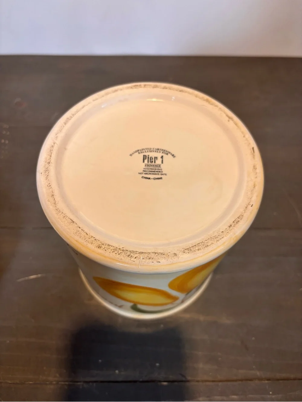 Vintage Pier 1 Provence Canister Hand-Painted Earthenware Sealed Lid Fruit 8”